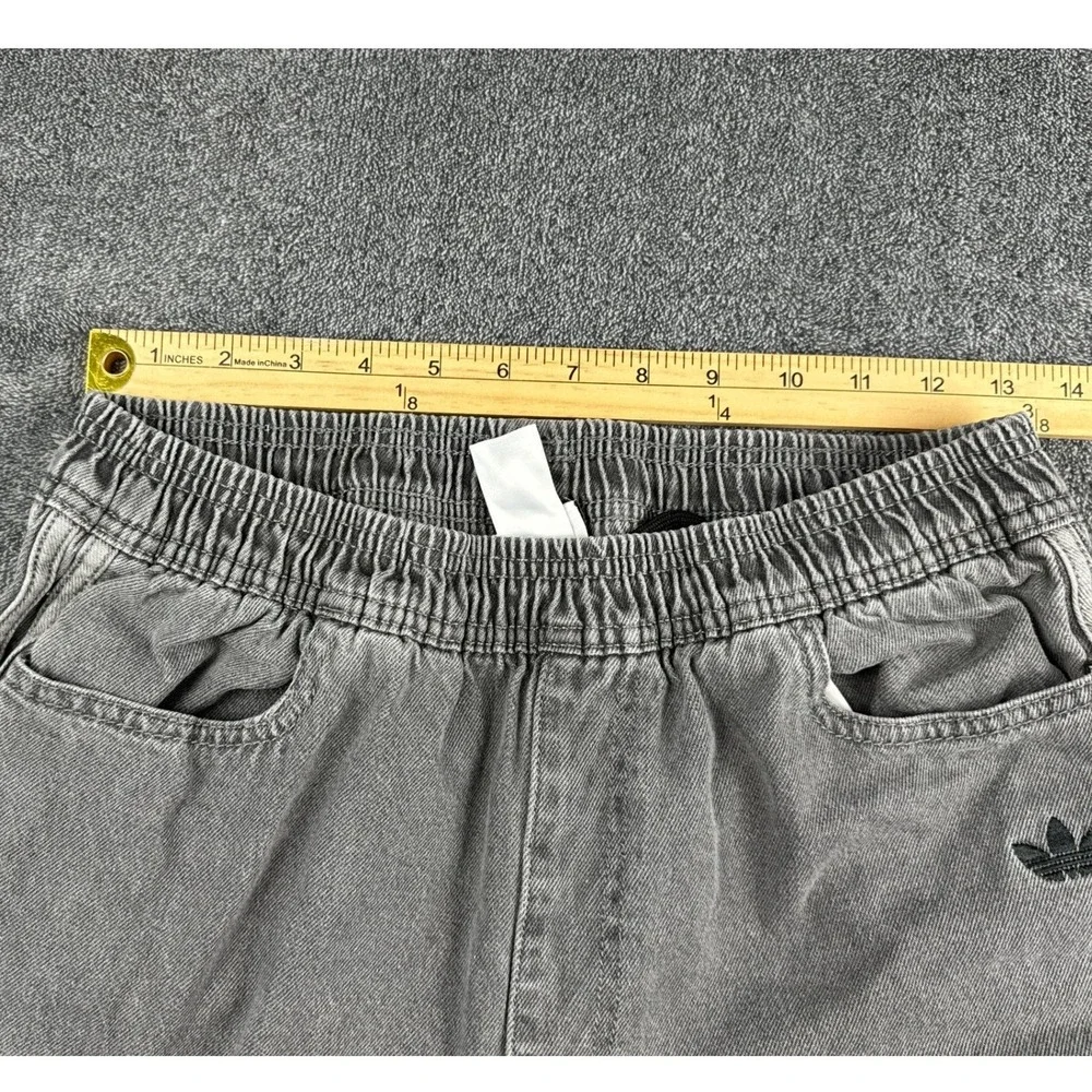 Adidas Originals Grey Washed‎ Denim Elastic Waist Pants XL Kids/XS Mens